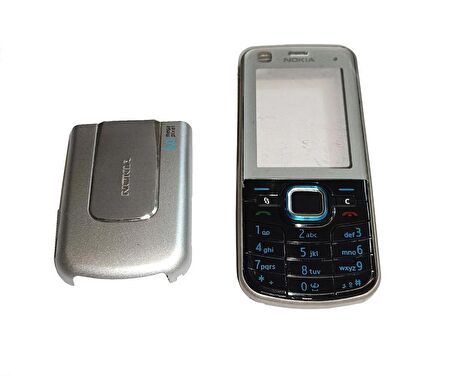 Nokia 6220C Kapak Nokia 6220C uyumlu Siyah Gri ön Kapak Arka Kapak ve Tuş Takımı