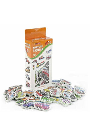 Manyetik Mıknatıslı Taşıtlar Oyuncak Buzdolabına Yapışan Magnet Eğitici Manyetik Araba 30 Parça