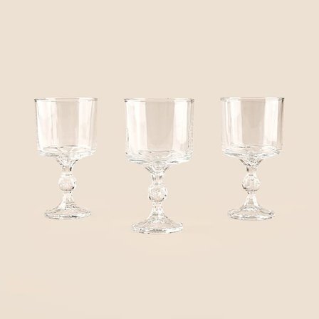 KRD Home Crytalita 3'lü Ayaklı Kase - Şeffaf - 280 ml