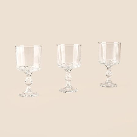 KRD Home Crytalita 3'lü Ayaklı Kase - Şeffaf - 280 ml