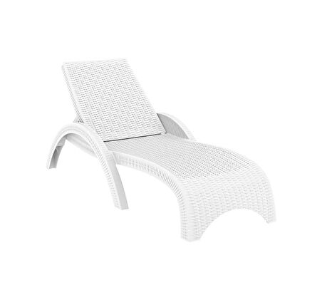 Omnipazar TRK-860 Siesta Fiji Rattan Desenli Ayarlanabilir Lüks Şezlong 