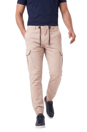 RizzUP Erkek Slim Fit Likralı Taş Kargo Jogger Pantolon – İpli Bel Lastikli Paça 1601569
