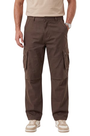 RizzUP Erkek Relaxed Fit Bol Kesim Likralı Toprak Outdoor Kargo Pantolon – Çok Cepli Geniş Paça 1705421