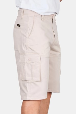 RizzUP Erkek Krem Likralı Gabardin Modern Fit Kargo Kapri Şort – Çok Cepli Yazlık Rahat Kesim Şort 2014