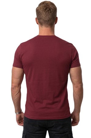 RizzUP Erkek Bordo Slim Fit %90 Pamuk Likralı Yumuşak Dokulu Basic Tişört 1801131