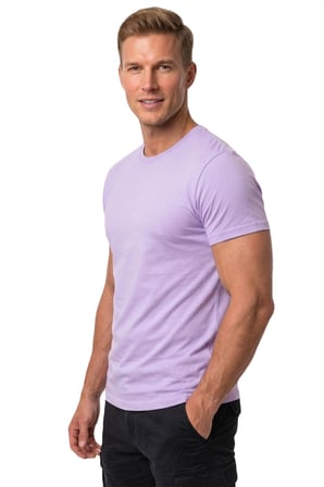 RizzUP Erkek Lila Slim Fit %90 Pamuk Likralı Yumuşak Dokulu Basic Tişört 1801131