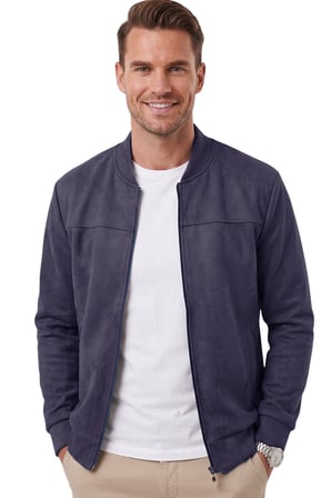 RizzUP Erkek Slim Fit Likralı Lacivert Süet Ceket – Kırışmayan Ütü Gerektirmeyen Mevsimlik Mont 2504334
