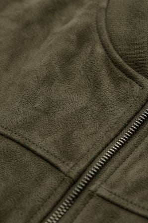 RizzUP Erkek Slim Fit Likralı Haki Süet Ceket – Kırışmayan Ütü Gerektirmeyen Mevsimlik Mont 2504334