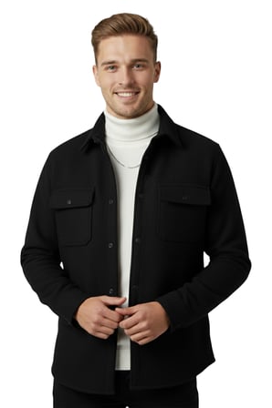RizzUP Erkek Siyah Premium Kaşe Ceket – Şık, Modern ve Sıcak Tutan Tasarım Ceket Mont 2500559