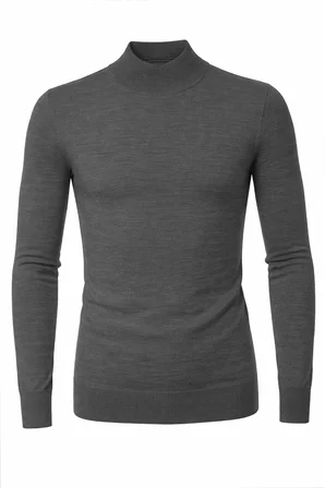 RizzUP Antrasit Slim Fit Yarım Balıkçı Yaka Likralı İnce Triko Erkek Yarım Boğazlı Kazak 2505502