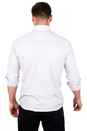 RizzUP Beyaz Slim Fit Likralı Çıt Çıt Kapama Pamuklu Erkek Gömlek – Modern Dar Kesim 2300412