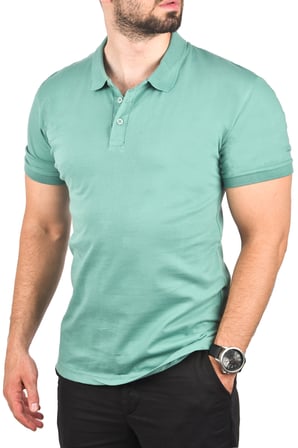 RizzUP Yeşil Büyük Beden Polo Yaka Tişört Nefes Alan Pamuklu Kumaş Battal Beden Erkek Tişört 2504349