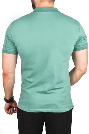 RizzUP Yeşil Büyük Beden Polo Yaka Tişört Nefes Alan Pamuklu Kumaş Battal Beden Erkek Tişört 2504349