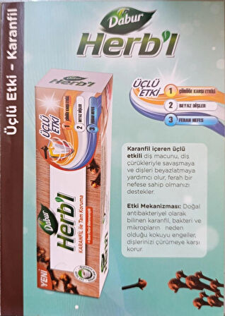 HERB'L Karanfil ile Tam Koruma Diş Macunu 170g (Florürsüz)