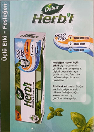  HERB'L Fesleğen ile Uzman Koruma Diş Macunu 170g (Florürsüz)