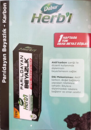 HERB'L Parıldayan Beyazlık Aktif Karbonlu Beyazlatıcı Diş Macunu 100g