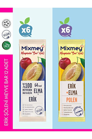 Mixmey Erik Şöleni Meyve Bar 12 Adet | Glutensiz Ve Sağlıklı Atıştırmalık - 20gr X 12 Adet