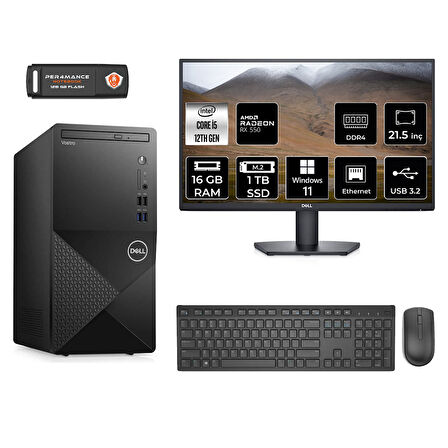 DELL VOSTRO 3910 MN3910D213 i5 12400 16GB RAM 1TB SSD RX550 4GB 21.5" W11H MASAÜSTÜ PC