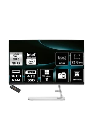 IdeaCentre 24IAP7 i5 12450H 36GB 4TB SSD 23.8" FHD W11H Beyaz All in One Bilgisayar