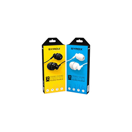 Syrox K13 Mikrofonlu Kulak İçi Kulaklık - BEYAZ
