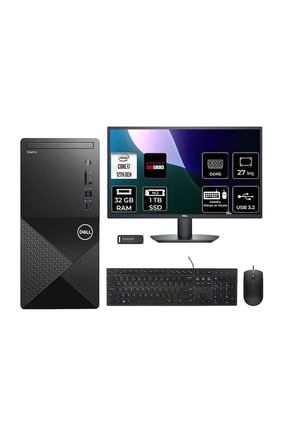 Vostro 3030MT i7 12700 32GB 1TB SSD RX550/4GB FDOS Masaüstü Bilgisayar + 27" Monitör