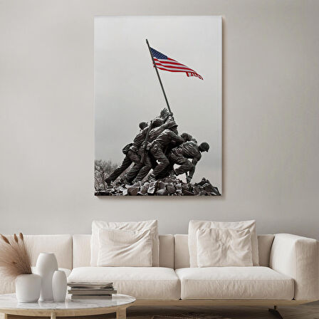 Amerika Bayrağı Diken Askerler Dekoratif Duvar Tablosu-6228