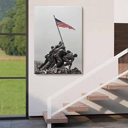 Amerika Bayrağı Diken Askerler Dekoratif Duvar Tablosu-6228