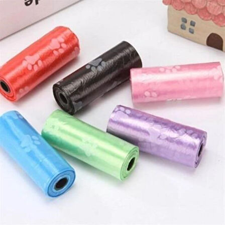 Evyora® 4lü Evcil Hayvanlar Için Pati Desenli Kedi Köpek Kaka Poşeti Torbası