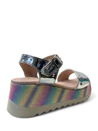 P07 Kız Çocuk 5 cm Dolgu Topuklu Sandalet