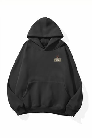 Unisex Yumuşak Dokulu Luck Baskılı Tasarım Oversize 3 İplik Hoodie Sweatshirt