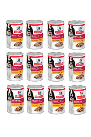 Hill's Science Plan Tavuklu Yetişkin Köpek Konserve Maması 370 Gr. X 12 Adet