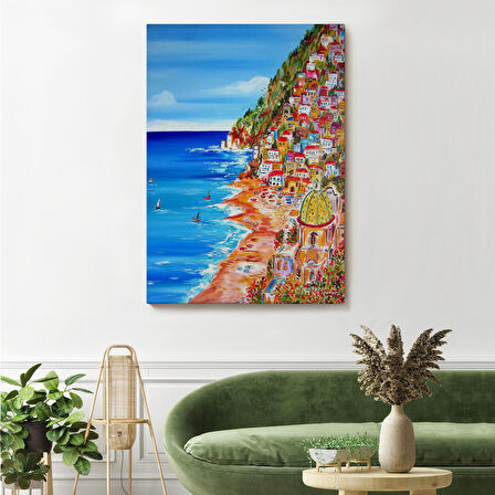 İtalya La Bella Positano Amalfi Sahili Duvar Tablosu-6237