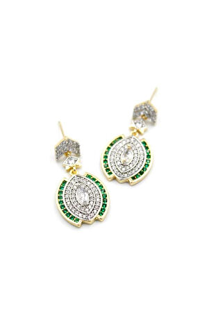 Taşlı Küpe - Yeşil