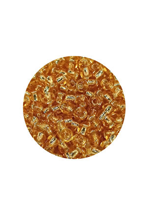 Dökme Cam Kum Boncuk (8/0) 3 mm - 60 Gram - Şeffaf Koyu Sarı - BNC217