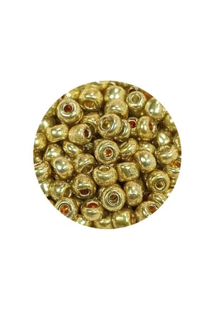Dökme Cam Kum Boncuk Büyük Boy (6/0) 4 mm - 20 Gram - Altın - BNC093 - 5'li Paket