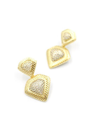 Üçgen Küpe - Altın