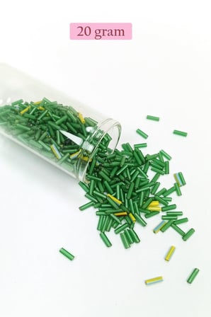 Uzun Boru Kesme Boncuk Çap 2mm Uzunluk 10 mm - 20 Gram - Yeşil - BNC256 - 5'li Paket