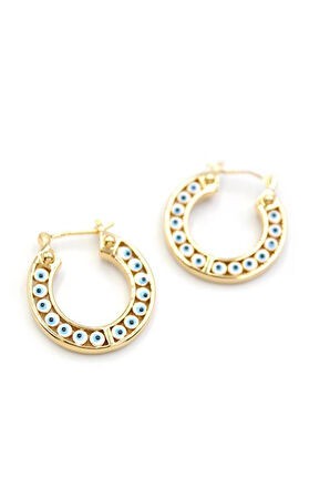 Halka Nazar Küpe - Altın