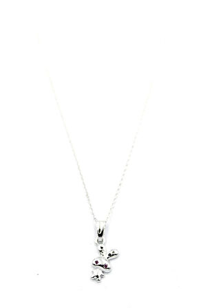 Peluş Tavşan Figürü Kolye - Gümüş