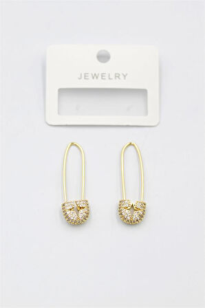 Taşlı Filkete Küpe - Altın