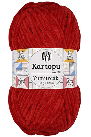 1 Adet Yumurcak Kadife El Örgü İpi Kırmızı K126