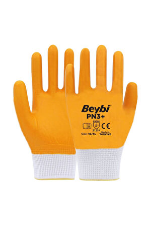 Pn3+ Sarı Iş Eldiveni Polyester Örme Nitril Beybi No:10 Royaleks Group - 6 Çift