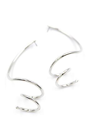 Kıvrımlı Küpe - Gümüş