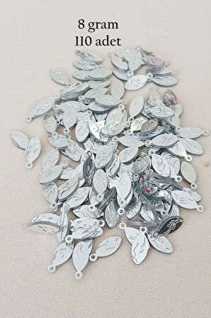Oya Abiye Bileklik Kolye Pleksi Metalik Plastik Pul Gümüş Renk 8 gram 110 adet - BNC515