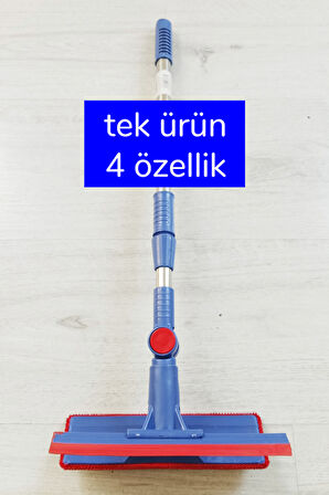 Çok Amaçlı Cam Silme Fırçası - Silikon Uçlu Çekçek - Tüy Toplayıcı Döner Başlıklı