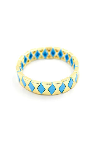 Lastikli Porselen Bilezik - Mavi