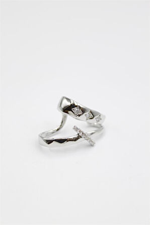 Taşlı Kıkırdak Küpe - Gümüş