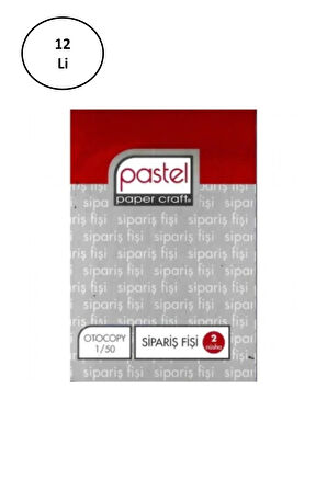 Pastel Otokopili Sipariş Fişi Küçük Boy 1/50 12 Adet