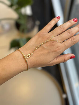 Taşlı Bilezik Şahmeran - Altın