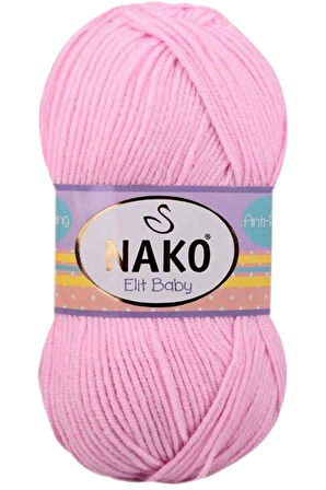 1 Adet Elite Baby El Örgü İpi Tüylenmeyen Bebek Yünü Açık Pembe 6936